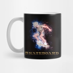 Skateboard Female Skateboarder in Tan Skateboards Skateboarding Designs Skateboarding Gifts Mug